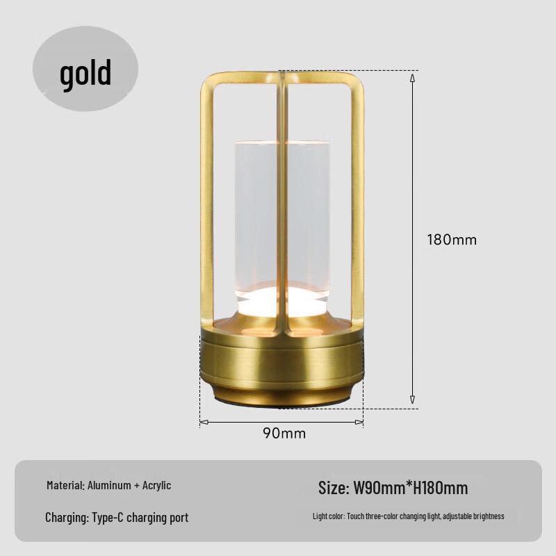 

Portable Cross-shaped Gold Rechargeable Table Lamp