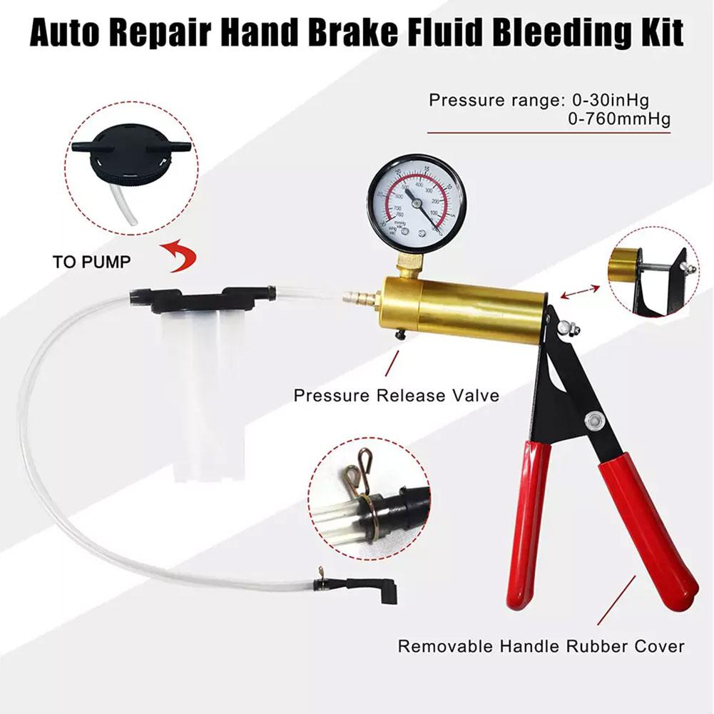 2 In 1 Manual Brake Bleeder Vacuum Pump Kit Automotive Vacuum Pistol Pump Tester Portable Handheld Tool For Car Truck