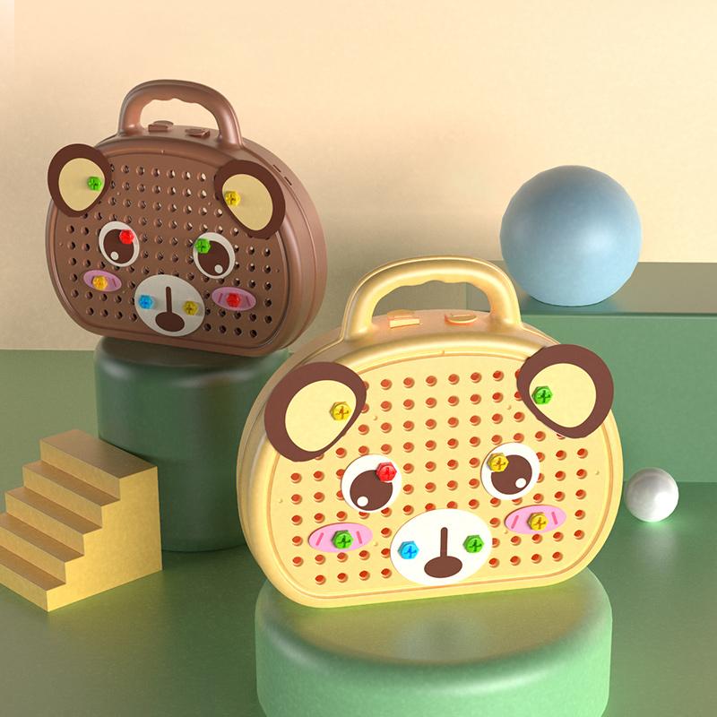 Cute Cartoon Double Sided Screw Tool Box DIY Toys Educational Toys Girls 6/7/8/10 Years Old