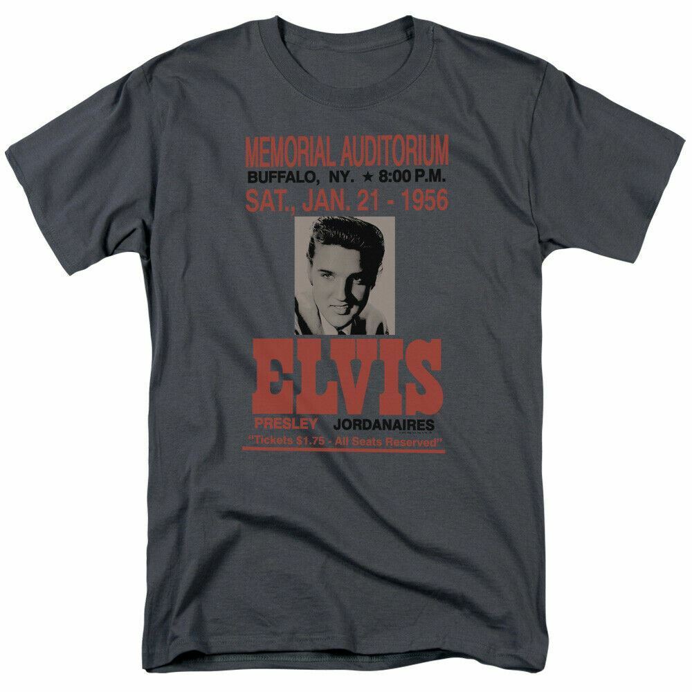 

Elvis Presley Buffalo 1956 T Shirt Mens Licensed The King Tee Charcoal M