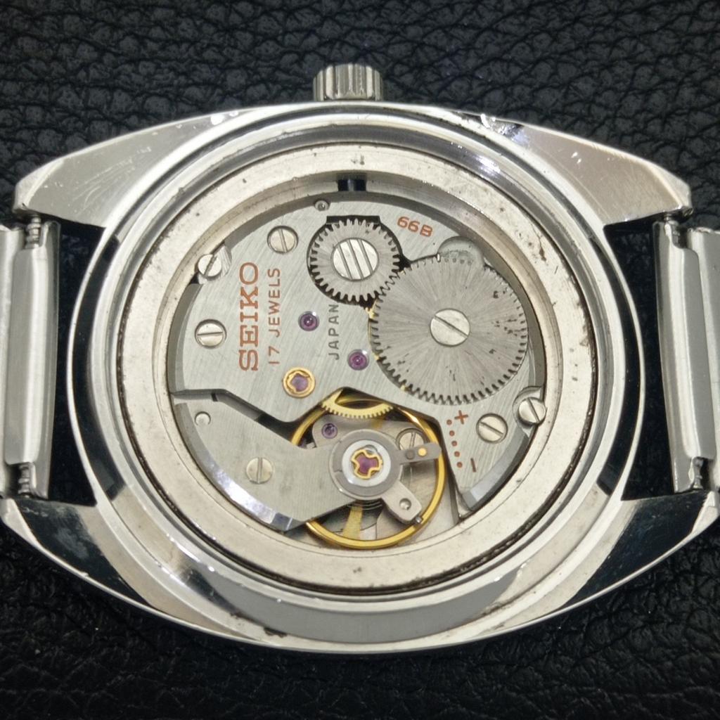 JAPAN VINTAGE SEIKO HAND-WINDING 66B MENS BLACK COLOR DIAL WATCH a703918-1 R213g-a703918