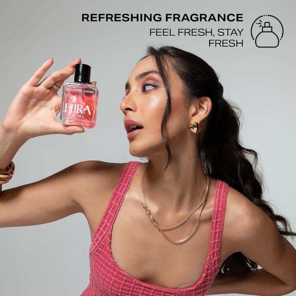 HIRA Spoiled Sweet Perfume for Women | Best Women Perfume with Pear, Hazelnut & Vanilla Notes | Sweet & Fruity Everyday Fragrance |