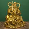Brass Statue of Zhao Gongming Riding Tiger - God of Wealth, Five Roads Luck Attractor
