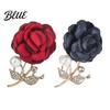 Stylish Brooch Faux Pearl Fabric Rose Artificial Flower Pin