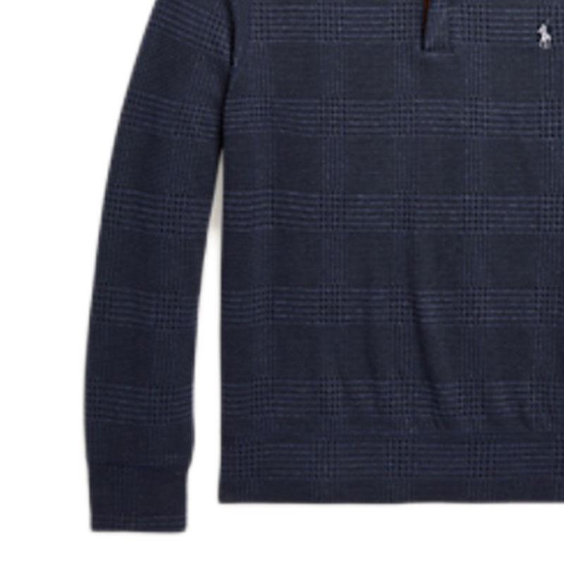 Polo Ralph Lauren Solid Color Half-Zip Pony Embroidered Long Sleeve Knit Sweater Men sweater Blue 710916638-002