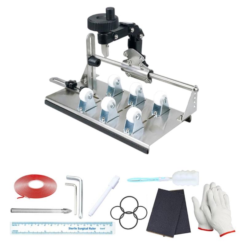 Glass Bottle Cutter Set DIY Glass Cutter for Bottles Adjustable Artwork Complete Accessories Set for Square Round Bottle