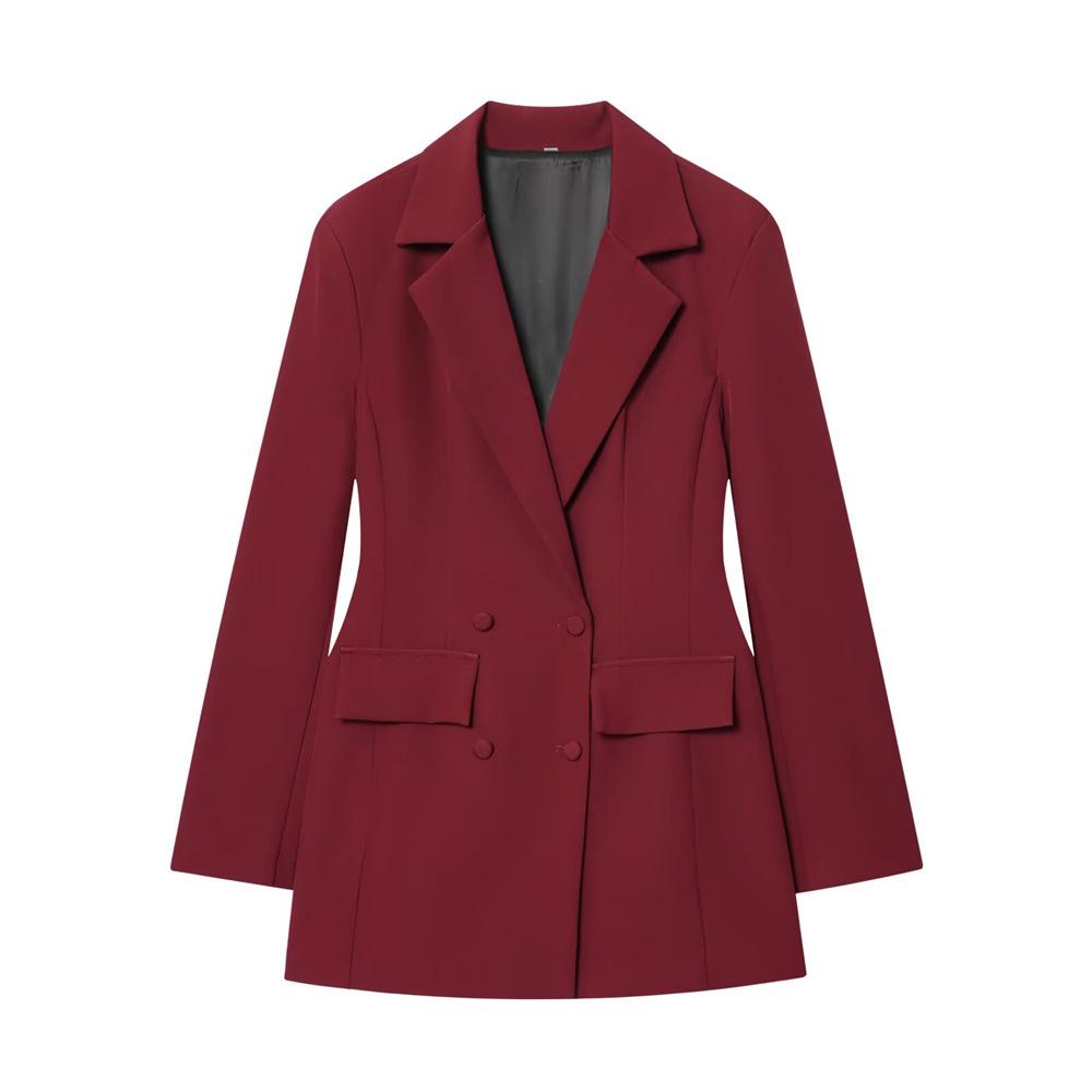 Весеннее прибытие: Женский повседневный приталенный однотонный блейзер с длинным рукавом M