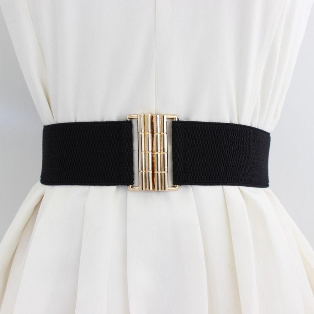 Wide Stretch Waistband Solid Color Waist Belts Exquisite Waist Strap Women