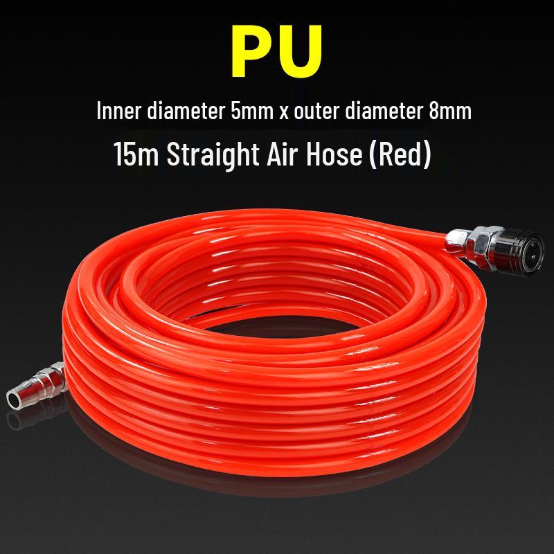 High-Pressure PU Air Hose with Quick Connect - 5*8/10*6.5/12*8, Pneumatic Air Compressor and Pump Compatible