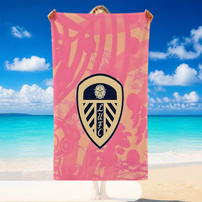 Quick Dry Beach Towel Leeds United Pattern, Lightweight Absorbent Towel for Pool Beach Vacation Use