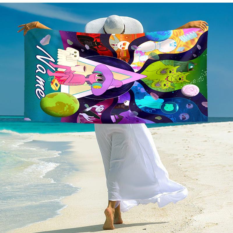 Personalized customized proof beach towel with The Midnight Gospel pattern - soft, absorbent,quick-drying,perfect swimming,camping&bathing