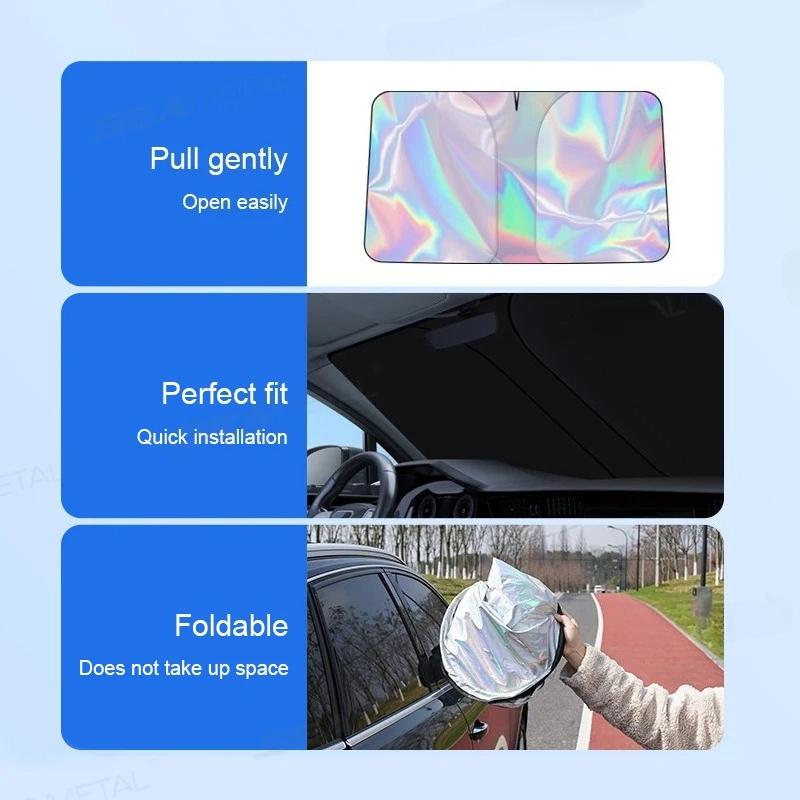 Car Windshield Sun Visor UV-Reflective Sun Shade Cooling Sun Protection Cover Summer Heat Shield Car Privacy Curtains