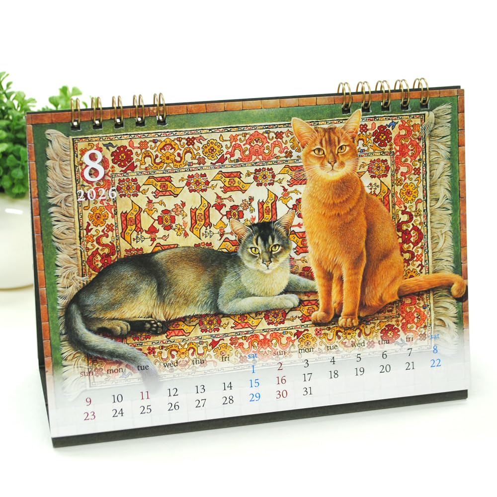 2026 Desk Calendar Ivory Cats 2026 December 1360K56080 (January - 2026)