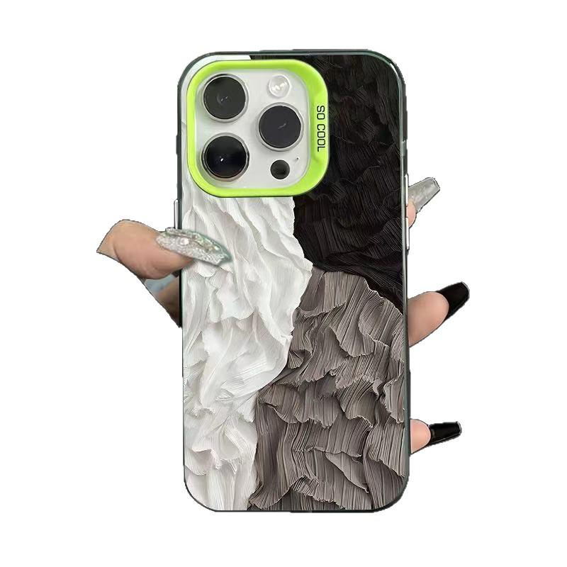 Dreifarbige, plissierte iPhone 17 Hülle: Stilvolle Schutzhülle für Apple 16 Pro Max, 15 Pro und 13/14, beliebt in Japan und Südkorea