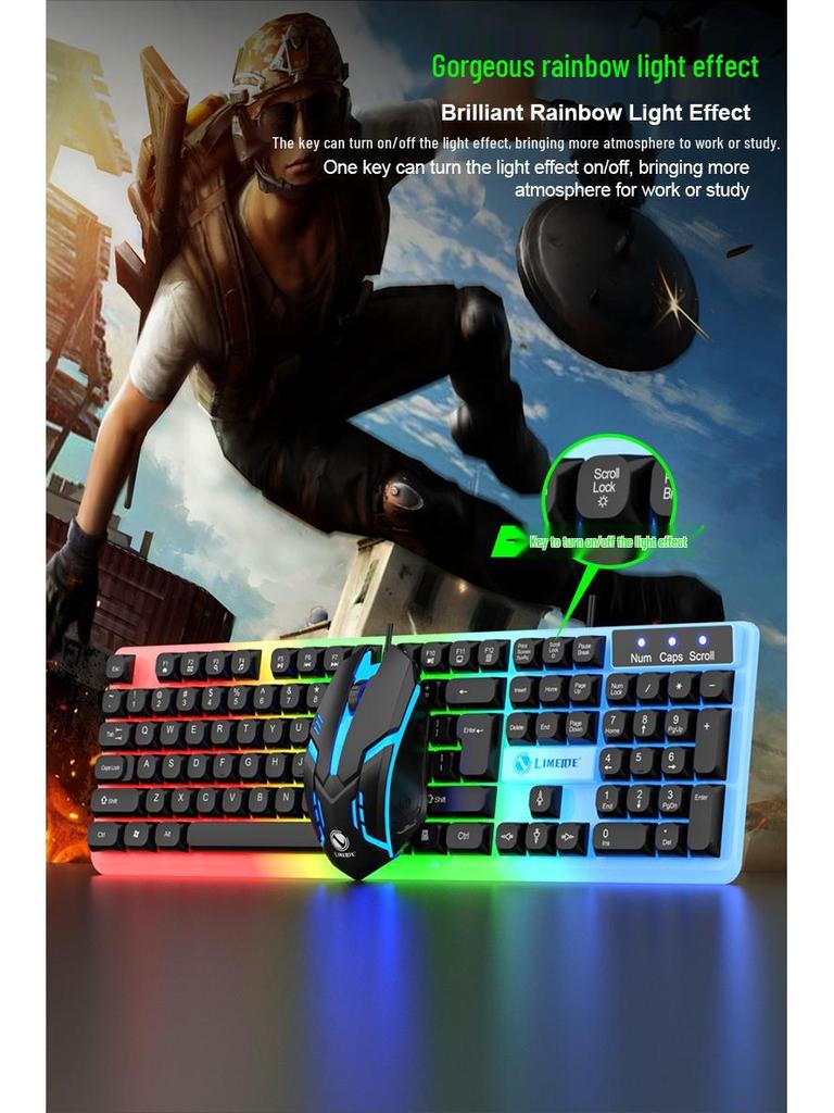 Russian Arabic Wired Luminous Gaming Keyboard & Mouse Set