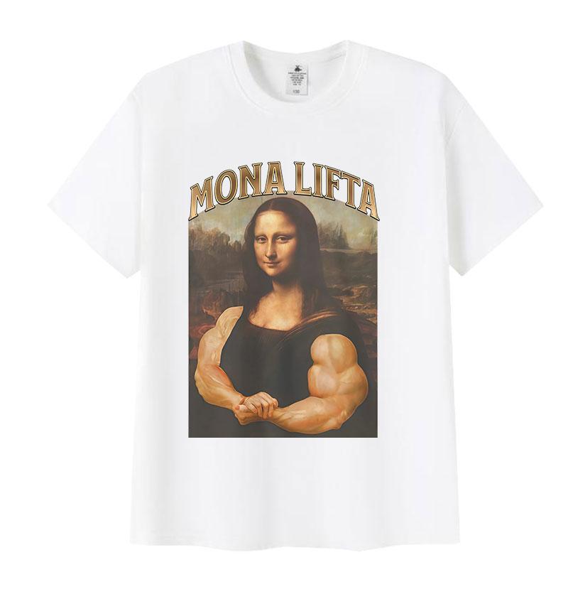 Mona Lifta Funny Gym Graphic T Shirt Unisex Women Vintage High Quality Fashion Tshirt Casual 100 Cotton Short Sleeve Tshirts Tops