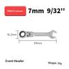 Short Handle Ratchet Wrench Cr V Steel Metric Flexible Open Ring Spanner Labor Saving Hand Tool For Auto Mechanical Repair
