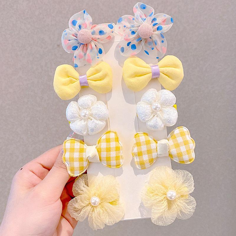 Princess Super Fairy Bow Hairpin Fabric Flower Hairpin Children's Hair Accessories Not Harming Hair BB Clip Girl's Bangs Clip