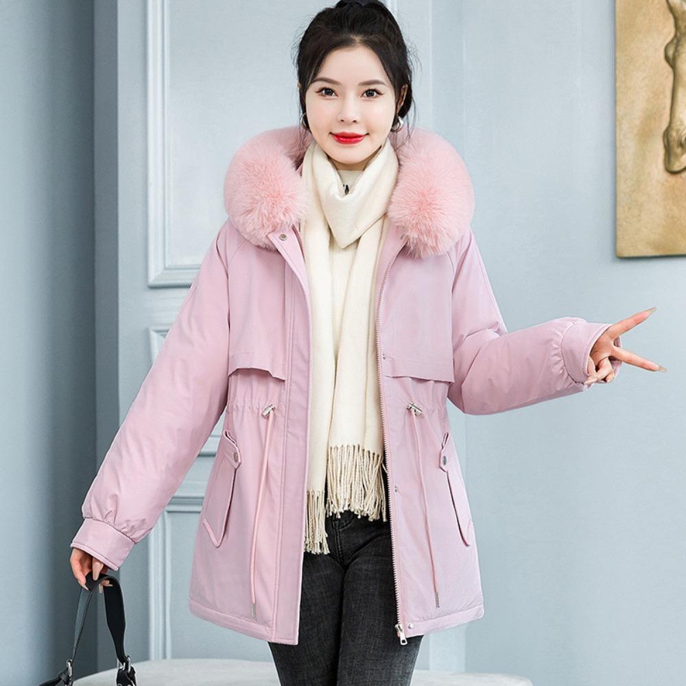 The New Pie Overcomes the Coat for Women's Medium and Long Korean Version of the Waist Cotton-padded Jacket with Down Cotton-padded Jacket.
