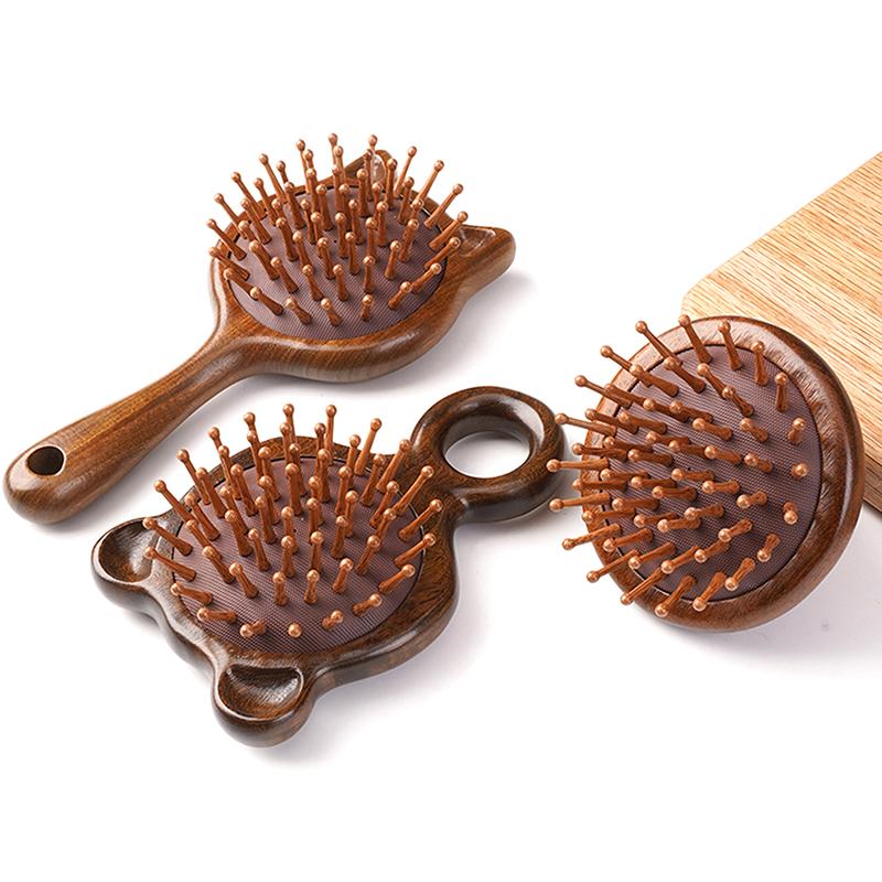 Sandalwood Scalp Massage Comb Meridian Comb Toothed Head Hair Comb Body Beautify Massage Guasha Scraping Care Comb