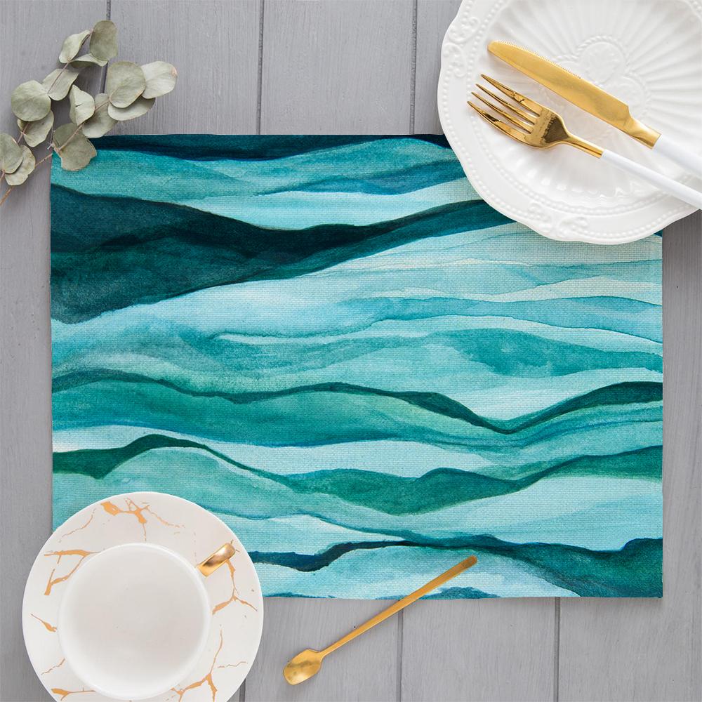 Beach Starfish Placemat Summer Vibe Vacation Kitchen Decor Linen Dining Table Coaster Pad Bowl Coffee Cup Mats Tablecloth
