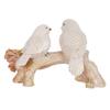 2 Birds Sitting On Tree Branch Figurine Home Decoration Showpiece Chidiya Statue for Home Decor Item Sparrow Pair Showpiece