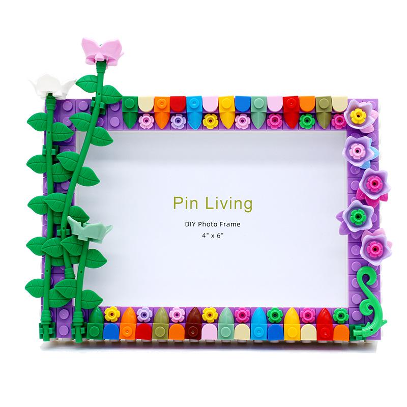 Pin Yi Jarní květina DIY Dětské stavebnice Rámeček na fotky - Kreativní ručně vyráběný stojánek a dárek pro děti