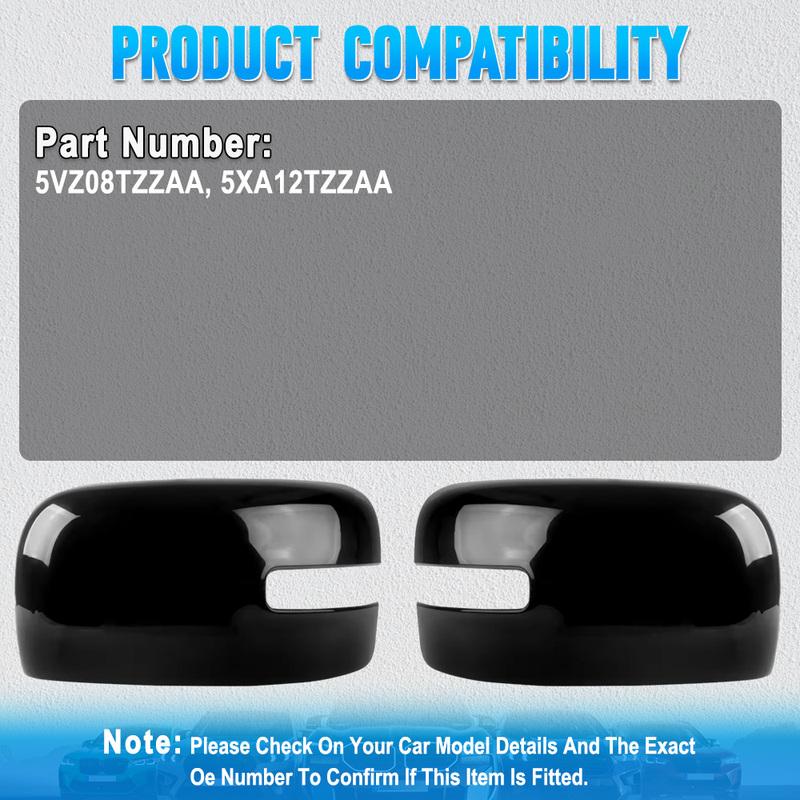 For Jeep Renegade 2016 2017 2018    Glossy Black Rearview Mirror Cover Side Door Mirror Caps 5VZ08TZZAA 5XA12TZZAA