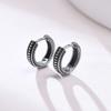 Pendientes de Aro Pequeños Huggie, Pendientes de Aro Gruesos Vikingos, Pendientes de Aro para Hombre, Acero Inoxidable Forma Redonda Círculo Joyería Retro para Hombre