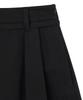 Lee Cotton Pleated Long Skirt Black