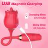 Powerful Rose Toy Dildo Thrusting Vibrator for Women Clitoris Sucker Stimulator Tongue Licking Adults Goods New Sex Toys Female