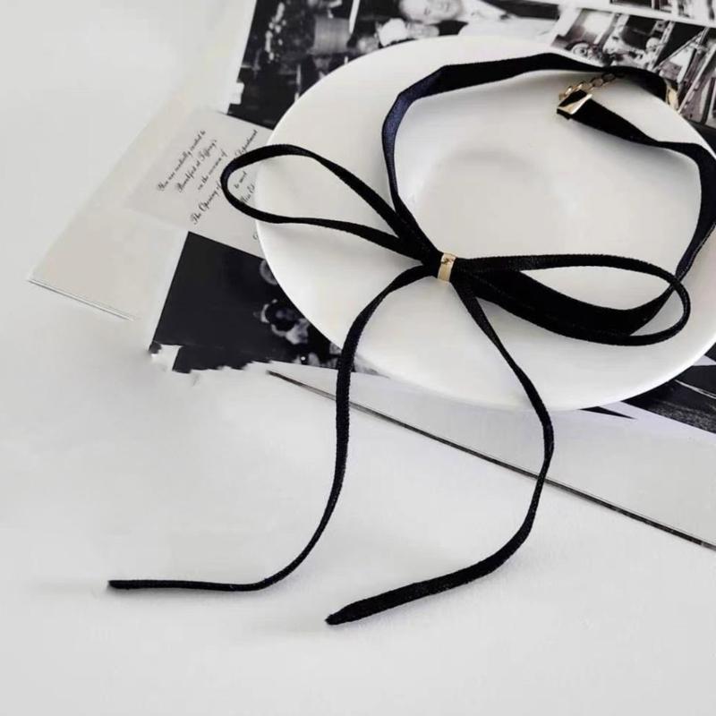 Exquisite Schleifenform Choker Halskette Stilvolle Schwarze/Rote Samt Schleifen Halsband Schlüsselbeinkette Halskette Schmuck Ornamente
