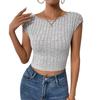 Fashion Gray Knitted Crop Top Summer Women Fall Slim Sweater Short Sleeveless Solid Sexy Backless Short Knit Tops Pullover 2025