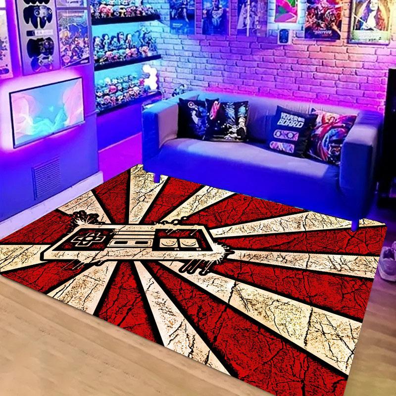 Alfombras HD para Área de Hogar para Gamers con Diseño de Mando de Juego, Alfombras de Piso Antideslizantes para Niños, Alfombra para Decoración Sala de Estar, Dormitorio, Salas de Juego, Cocina