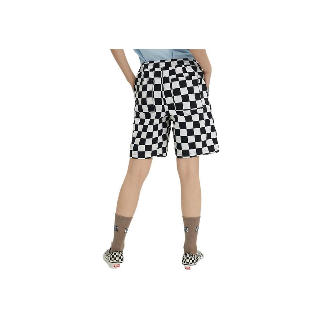 Vans Contrast Checkered Design Casual Straight Leg Shorts Women shorts Black White VN0A7TQ7YE9