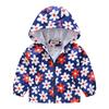 Toddler Kids Cartoon Print Hooded Jacket Boys Girls Lightweight Windproof Zip Up Casual Outerwear Coat