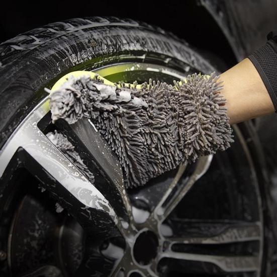 Chenille Car Wash Glove Five-Finger Microfiber Wash Mitt Scratch Free Car Interior Exterior Cleaning Glove for Wheels Door Handles