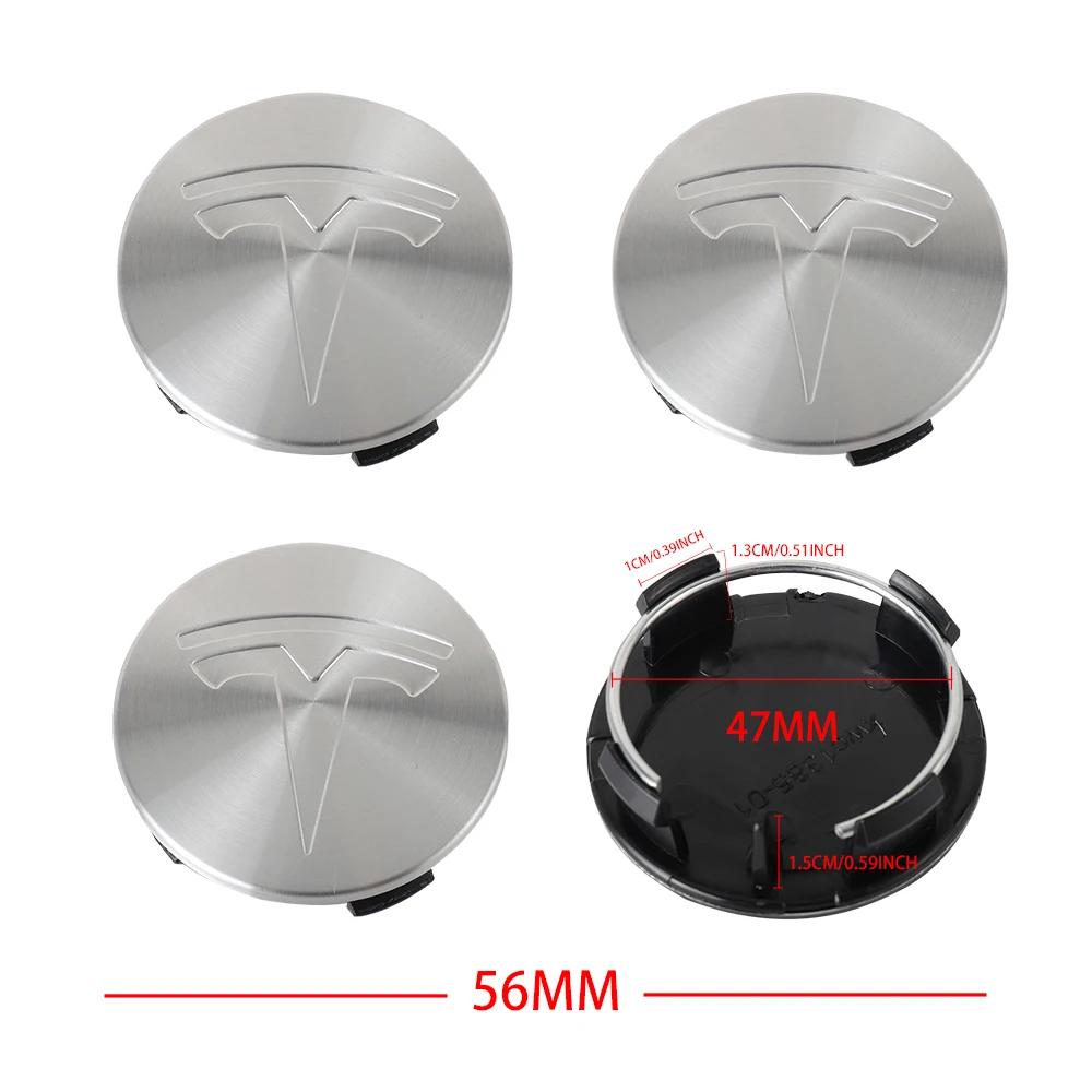 

Car Sticker Tesla 4PCS 56mm Car Original Wheel Center Covers Hub Caps Tire Decoration Auto Accessories For Tesla Model 3 Model Y 4pcs 56mm-For Tesla срібний