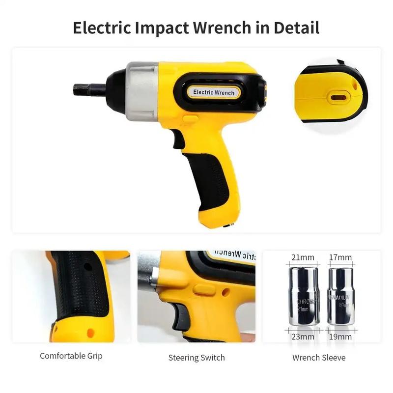 Electric Car Jack Kit, 3T 12V, Portable Electric Scissor Car Lift Kit, Impact Wrench, Tire Changing Kit