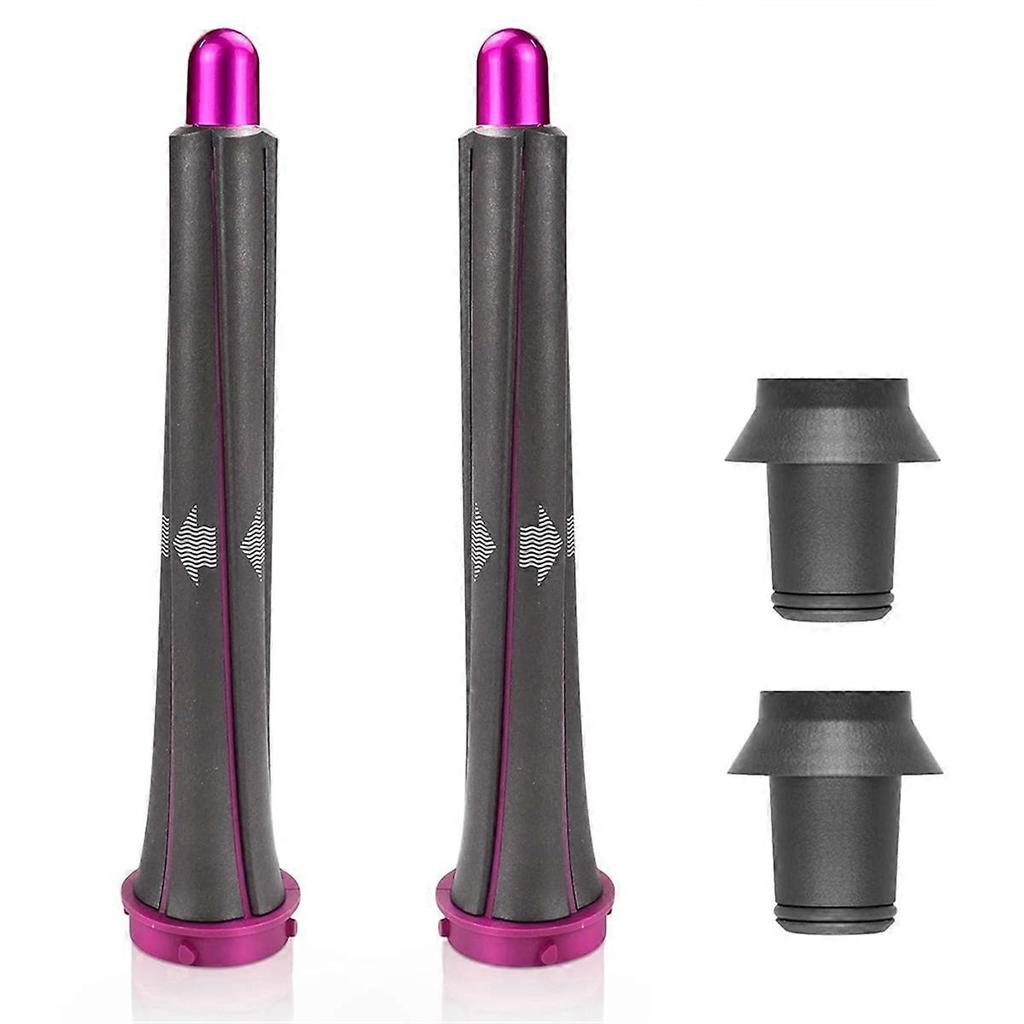 1 Pair 20mm Long Hair Curling Barrels for Dyson Airwrap Styler, with 2 Adapter Rings, Compatible with Dyson