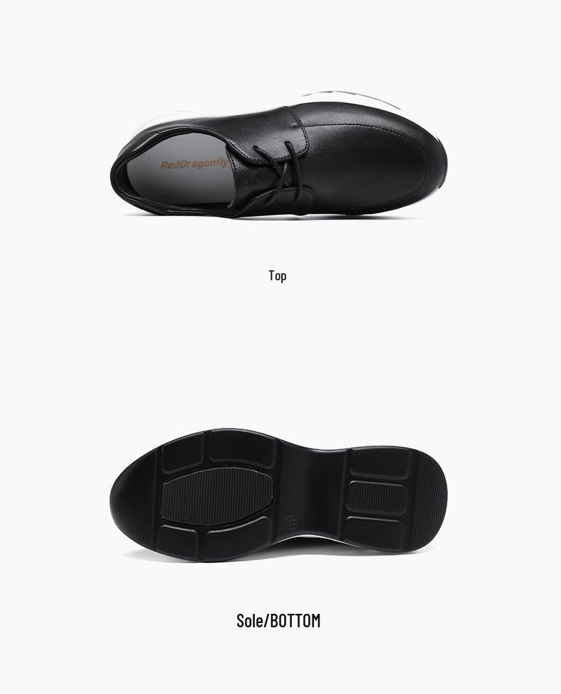 Red Dragonfly Genuine Leather Women's Casual Sports Shoes for Autumn - Ideal for Middle-Aged and Elderly Mothers
