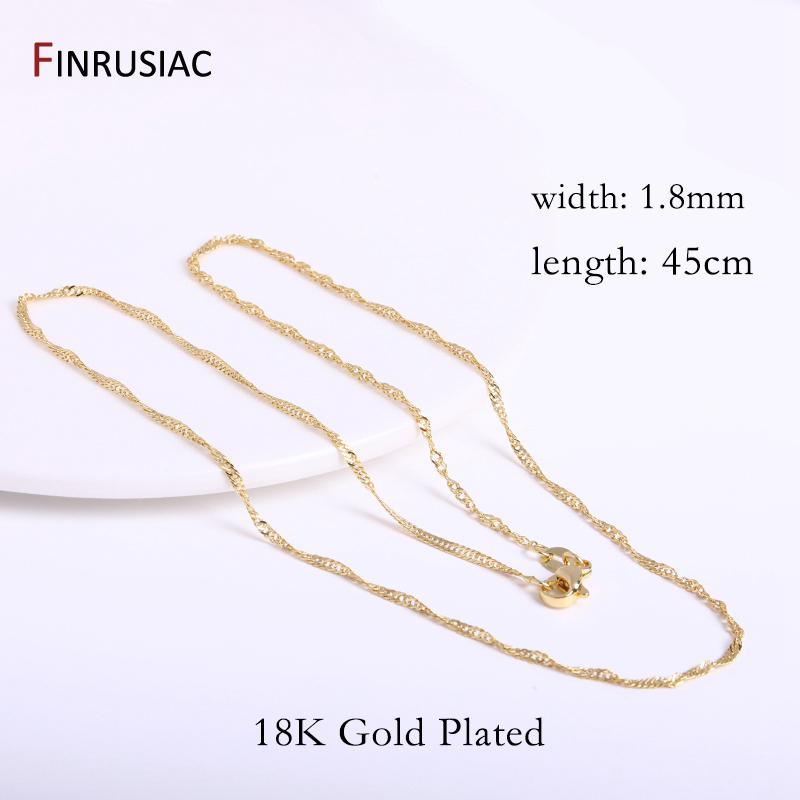 

18K Gold Plated Brass Metal 45cm Twist Chains Necklace For Jewelry Making 1.8mm Chains For Jewelry Making 1 piece