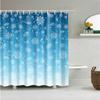 Merry Christmas Shower Curtain Christmas Home Decor Snowman Santa Claus Bathroom Curtain Polyester Fabric Bath Screen with Hooks