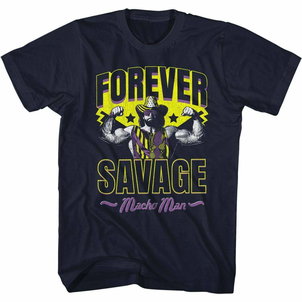 Macho Man Forever Savage Navy T-Shirt M