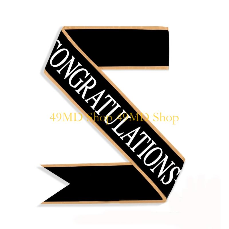 49MD Grad Sash Valedictorian Graduate Party Decorations for Ceremony and Party Photo Props Graduation Accessory чёрный