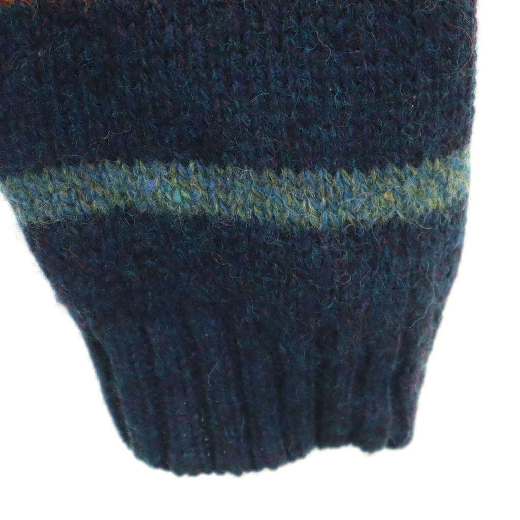 WEATHERVANE 90s Old Overall handle Long sleeve sweater L Navy system knit Men's Used