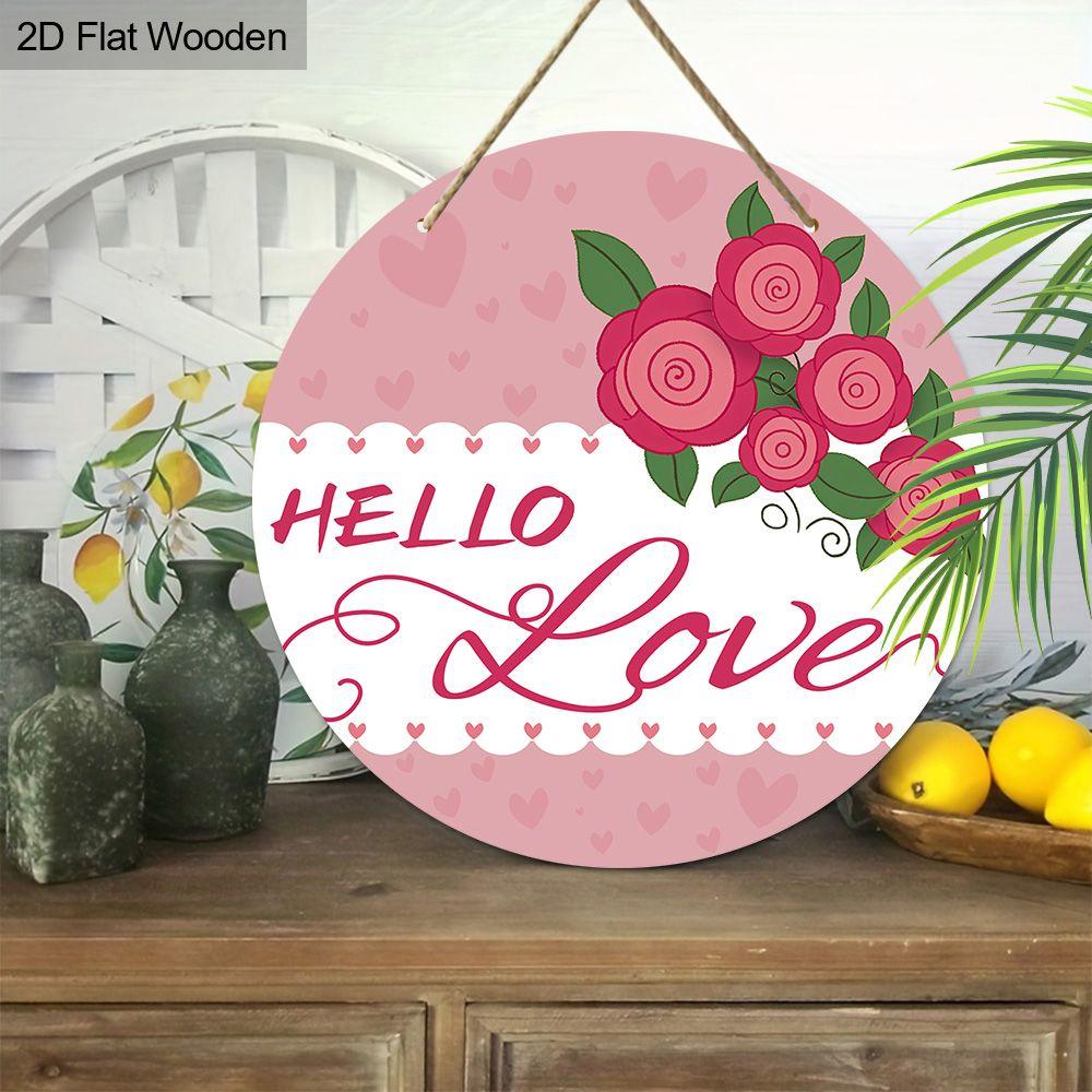 2D Flat Hanging Decorative Signs,interior Wall or Door decoration,"HELLO Love"logo,garden decoration,Valentine's Day Gift for Girlfriend