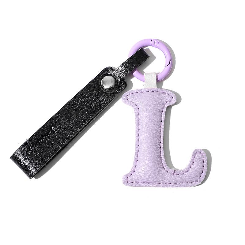

1Pc Leather Monogrammed Keychain Durability Bag Charm Car Key Companion Leather Keychain Monogrammed Charms Key Logo Lightweight