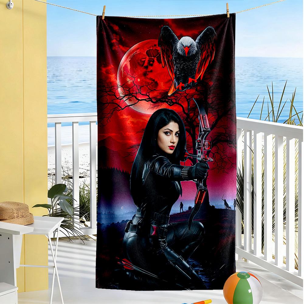 Gothic Style Beach Towel Super Soft Microfiber Quickdry Fabric Comfortable Lightweight Perfect for Traveling Yoga Camping and Swimming