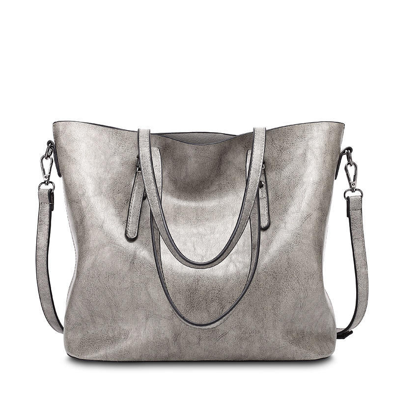 New Retro Oil Wax Leather Tote Bag with Minimalist Paint Finish, Simple Handbag Style, Minimalist Single Shoulder Crossbody Bag
